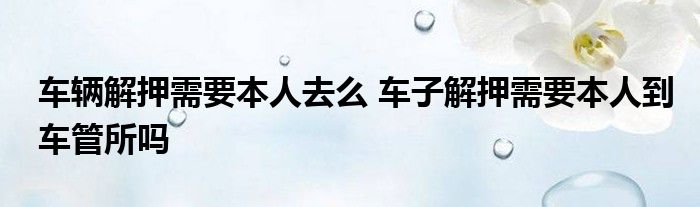 车辆解押需要本人去么 车子解押需要本人到车管所吗