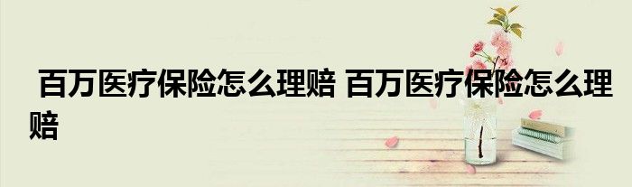 百万医疗保险怎么理赔 百万医疗保险怎么理赔