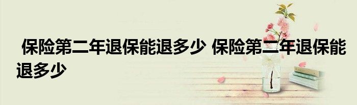 保险第二年退保能退多少 保险第二年退保能退多少