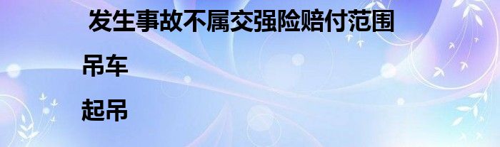 发生事故不属交强险赔付范围|吊车|起吊