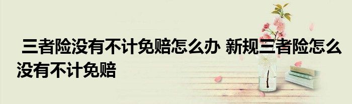 三者险没有不计免赔怎么办 新规三者险怎么没有不计免赔