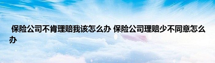 保险公司不肯理赔我该怎么办 保险公司理赔少不同意怎么办