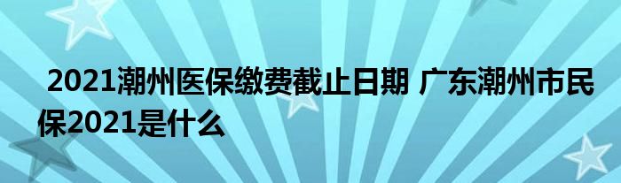 2021潮州医保缴费截止日期 广东潮州市民保2021是什么