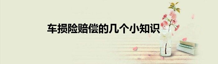 车损险赔偿的几个小知识