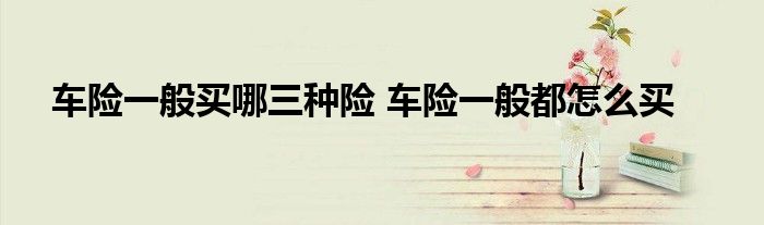 车险一般买哪三种险 车险一般都怎么买