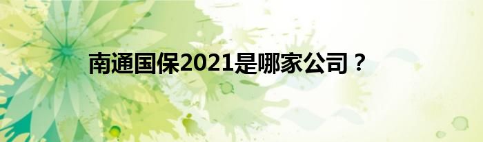 南通国保2021是哪家公司？