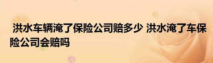 洪水车辆淹了保险公司赔多少 洪水淹了车保险公司会赔吗