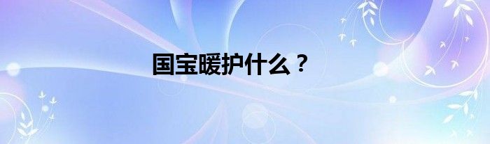 国宝暖护什么？