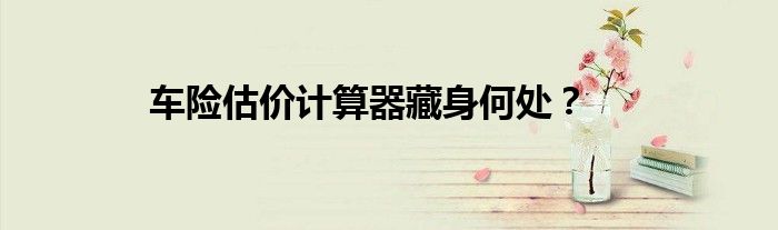 车险估价计算器藏身何处？