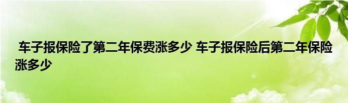 车子报保险了第二年保费涨多少 车子报保险后第二年保险涨多少