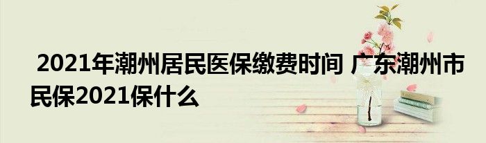 2021年潮州居民医保缴费时间 广东潮州市民保2021保什么