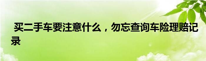 买二手车要注意什么，勿忘查询车险理赔记录