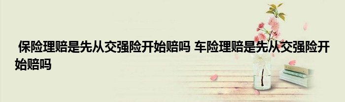 保险理赔是先从交强险开始赔吗 车险理赔是先从交强险开始赔吗