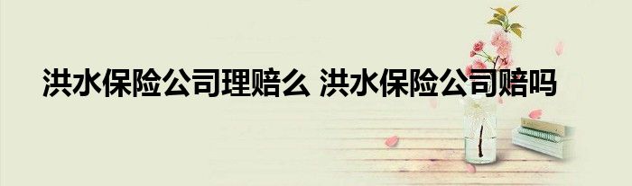 洪水保险公司理赔么 洪水保险公司赔吗