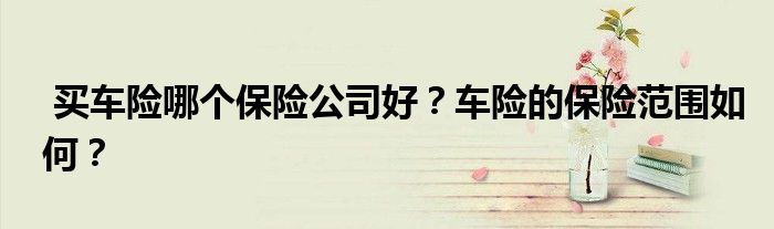 买车险哪个保险公司好？车险的保险范围如何？