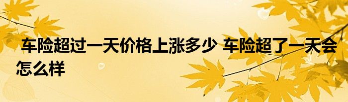 车险超过一天价格上涨多少 车险超了一天会怎么样