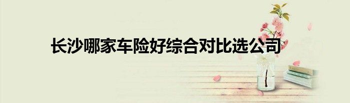 长沙哪家车险好综合对比选公司