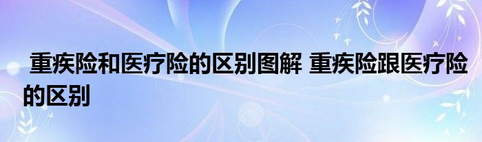 重疾险和医疗险的区别图解 重疾险跟医疗险的区别