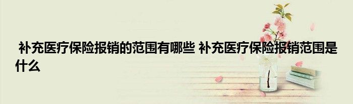 补充医疗保险报销的范围有哪些 补充医疗保险报销范围是什么