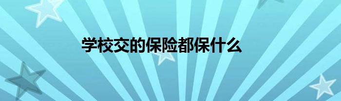 学校交的保险都保什么