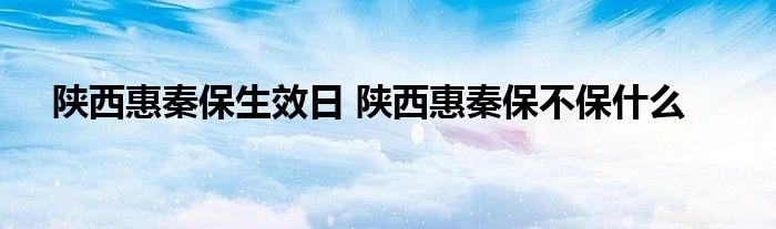 陕西惠秦保生效日 陕西惠秦保不保什么
