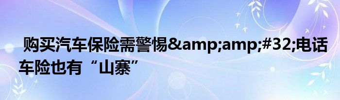 购买汽车保险需警惕 电话车险也有“山寨”