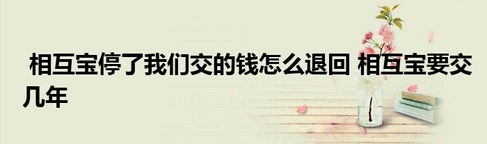 相互宝停了我们交的钱怎么退回 相互宝要交几年