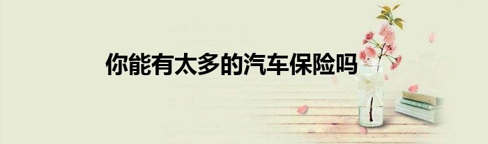 你能有太多的汽车保险吗