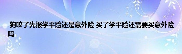 狗咬了先报学平险还是意外险 买了学平险还需要买意外险吗