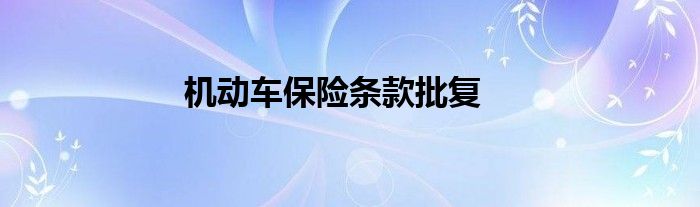 机动车保险条款批复