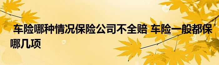 车险哪种情况保险公司不全赔 车险一般都保哪几项