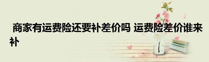 商家有运费险还要补差价吗 运费险差价谁来补