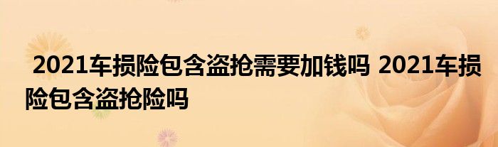 2021车损险包含盗抢需要加钱吗 2021车损险包含盗抢险吗
