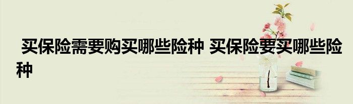 买保险需要购买哪些险种 买保险要买哪些险种