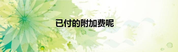 已付的附加费呢