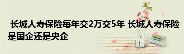 长城人寿保险每年交2万交5年 长城人寿保险是国企还是央企