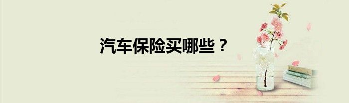 汽车保险买哪些？