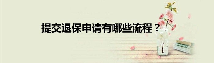 提交退保申请有哪些流程?