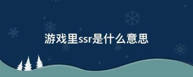 ssr是什么意思