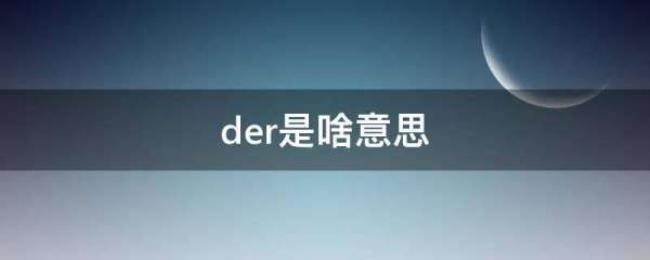 der是什么意思